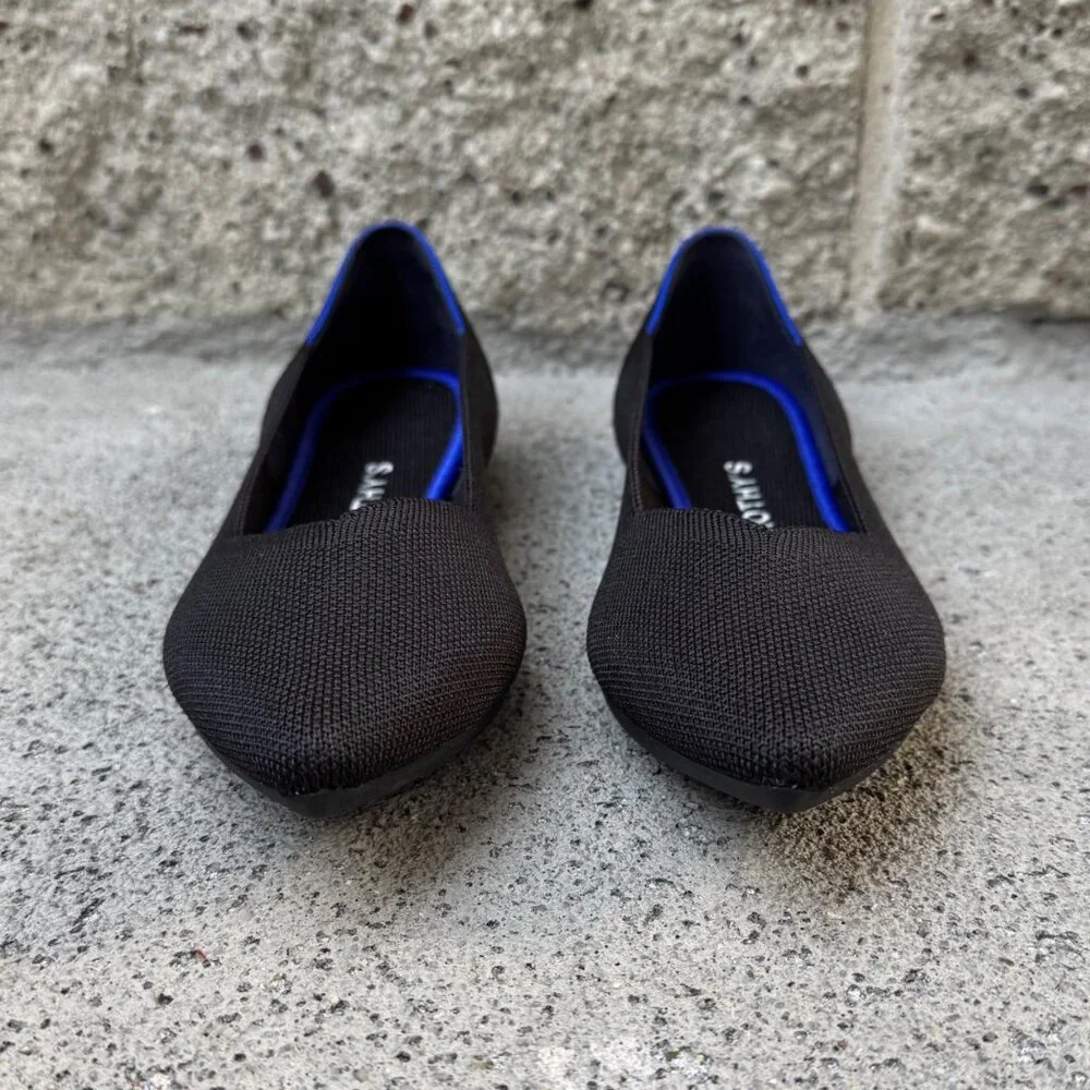 ROTHY'S Black The Point II Shoes Womens 8.5 Black Slip On Flats Rothys Pointed - Picture 5 of 10